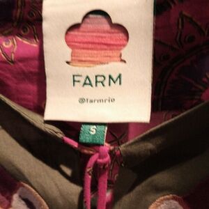 FINAL PRICE NWOT FARM Rio Magenta & Olive Multicolored Tiered Maxi Dress S